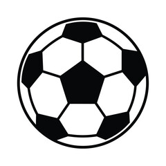 Fototapeta premium A simple black and white illustration depicts a classic soccer ball with a circular design and pentagonal panels high quality professional