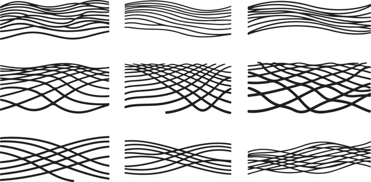 Visual representation of different wave interference patterns Vector