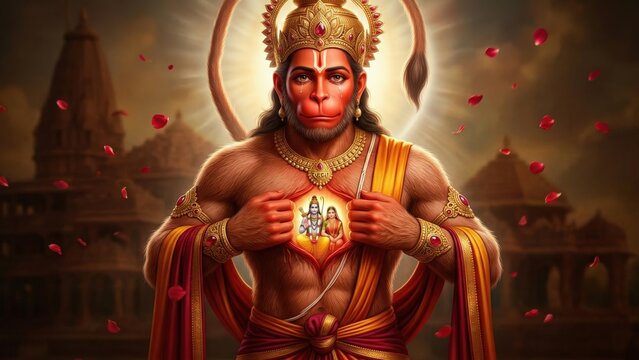 Hanuman Ji revealing Ram Sita heart devotion.