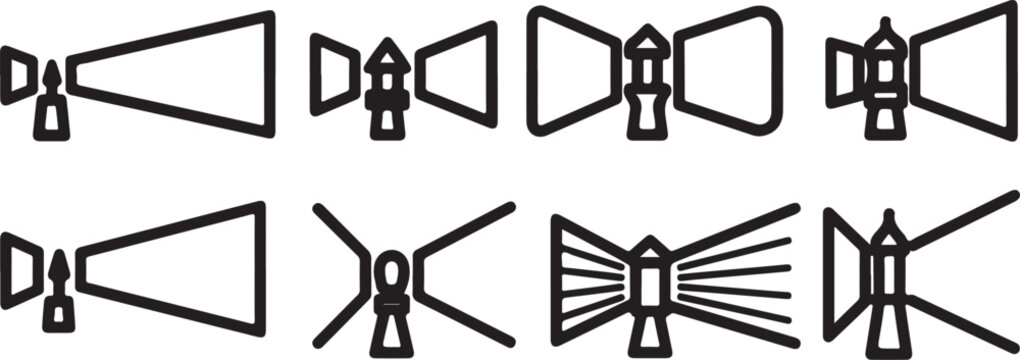 A collection of 12 different types of architectural roof designs Vector