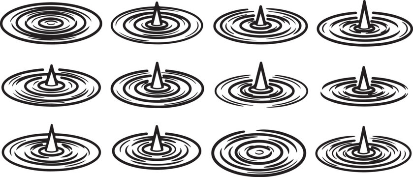 Circular diagrams with arrows showing flow and rotation directions Vector