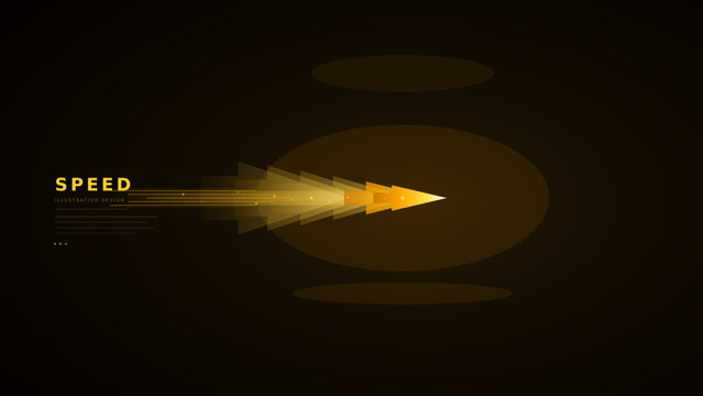 rocket speeding through space with trail of light vector illustration