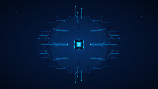 digital target with radiating binary code vector illustration