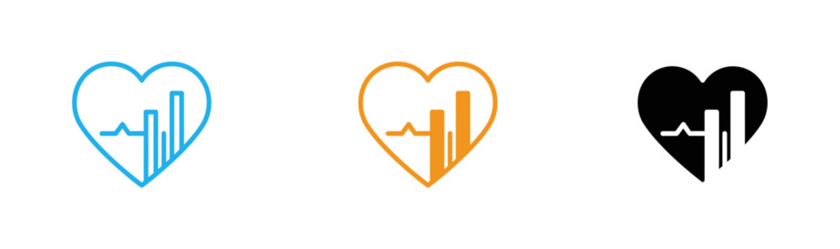 Heartbeat health logo two hearts with ecg lines and a stethoscope
