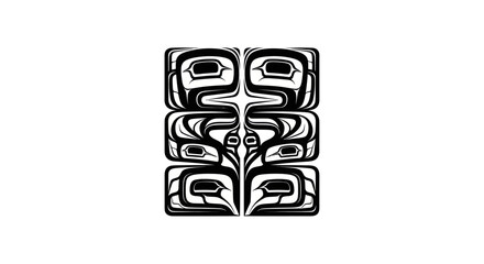 Traditional Haida art style pattern vector graphic design. © Vertu