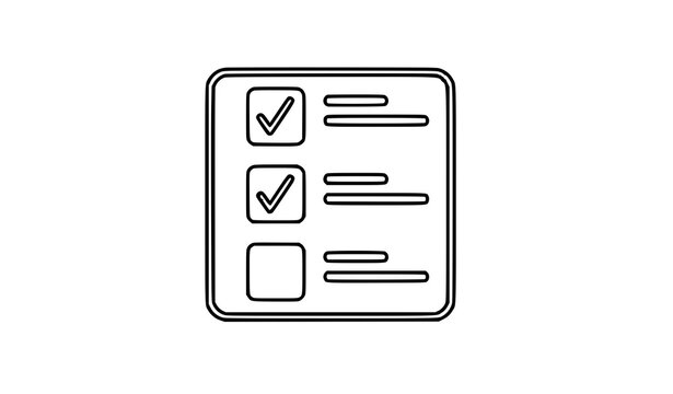 Productivity Checklist Line Icon Task Management Vector Illustration