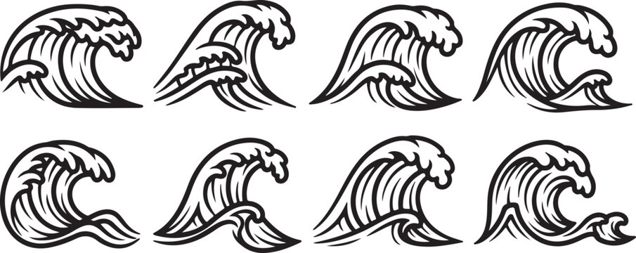 Intricate line art patterns with interlocking swirls and curved designs Vector