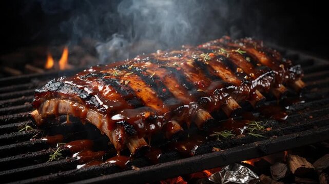 Grilled BBQ Ribs with Smoky Glaze