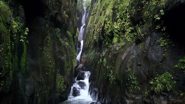 Saatsada Waterfall in stunning 4K, roaring through lush green Sahyadri landscapes during monsoon. A breathtaking cascade of raw nature, mist, and timeless beauty in motion.