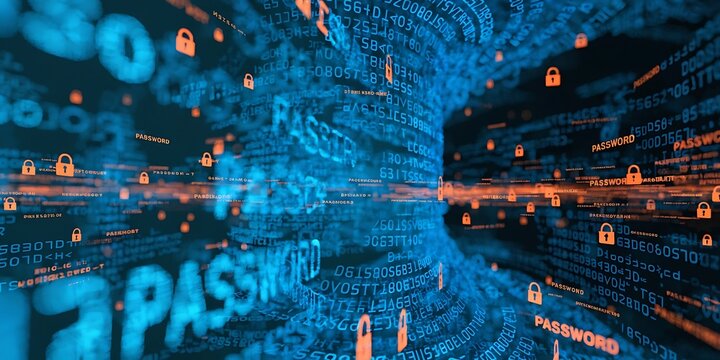 Computer Hacked System Error Virus Cyber Attack Malware Warning Sign 3D Rendering Data Protection Security.Data Matrix Warning Sign System Hacked