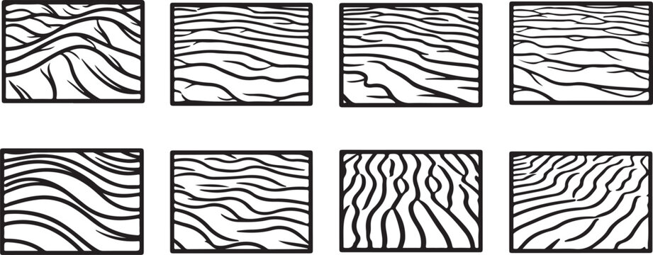Zebra stripe patterns in black and white art compositions Vector