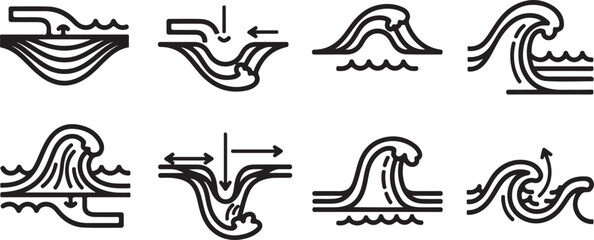 A collection of intricate black and white line drawings of animals and objects Vector © Runa