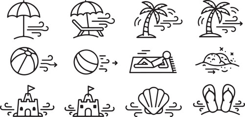 A series of simple black and white illustrations depicting various domestic insects Vector © Runa