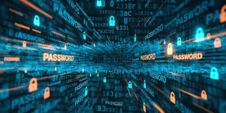 Computer Hacked System Error Virus Cyber Attack Malware Warning Sign 3D Rendering Data Protection Security.Data Matrix Warning Sign System Hacked