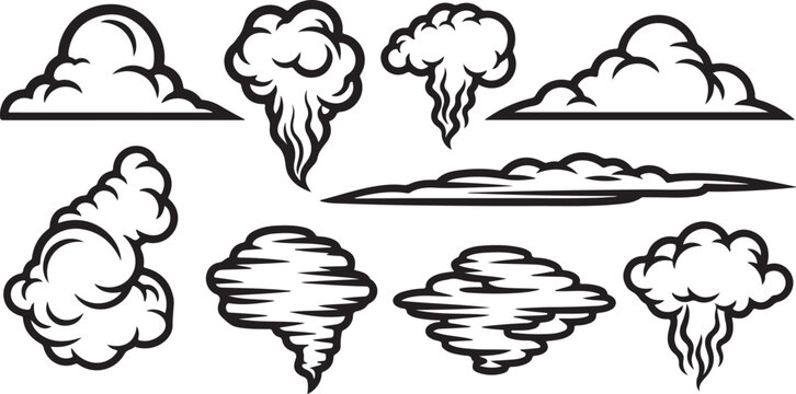 A collection of illustrated creatures and objects in various styles Vector