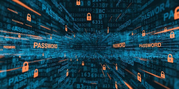 Computer Hacked System Error Virus Cyber Attack Malware Warning Sign 3D Rendering Data Protection Security.Data Matrix Warning Sign System Hacked