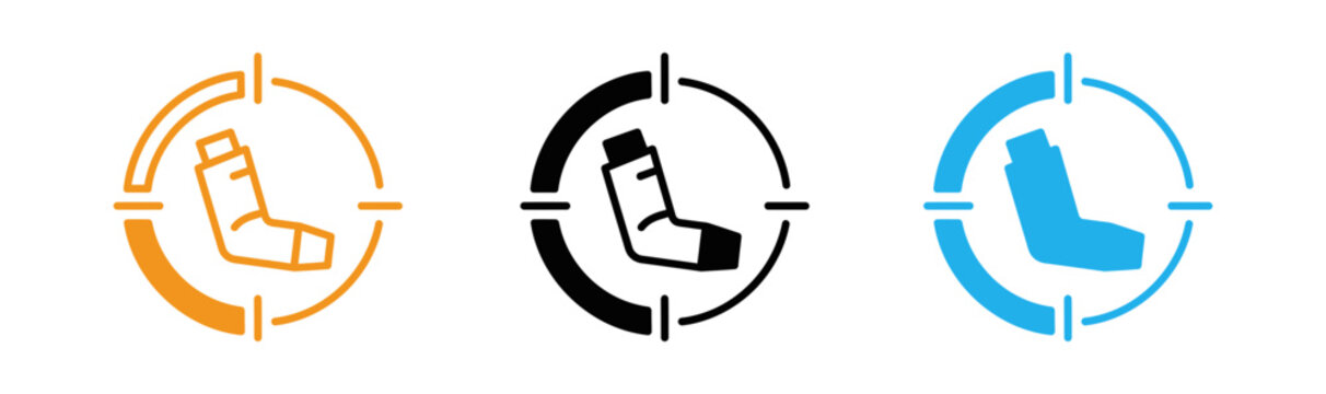Asthma inhaler icons orange gray and blue representations of respiratory relief