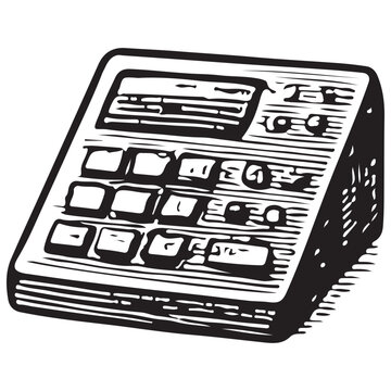 Digital Music Sampler Drum Machine Beat Maker Audio Production Equipment Illustration