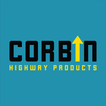 Corbin highway products logo on blue background