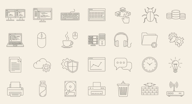 Collection of various computer icons.