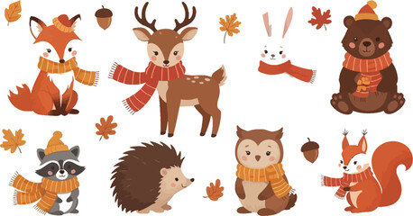Obraz premium Whimsical cartoon animals engaging in playful activities together Vector
