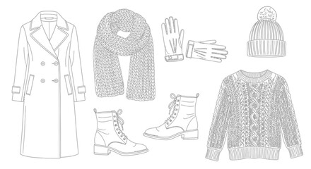 Winter clothing and accessories on display. © inayatul