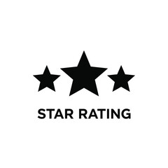 Obraz premium A simple graphic displays three black stars alongside the text star rating indicating a rating or review high quality