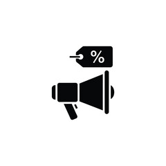 Fototapeta premium A sleek minimalist icon depicts a megaphone announcing a percentage discount representing sales and promotional offers high quality professional