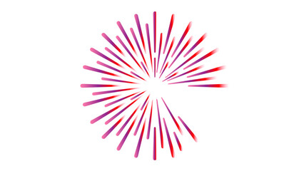 Obraz premium Radial burst of pink and purple lines on a white background with abstract design, graphic element