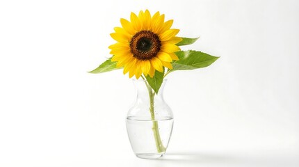 Obraz premium Floral Arrangements: Sunflower in Rounded Glass Vase