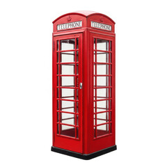 Obraz premium Iconic red british telephone box showing the classic design and structure of a london street booth