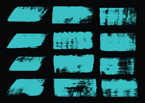 Abstract teal rectangles a grid of textured digital art blocks