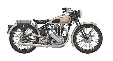 Fototapeta premium Vintage motorcycle with chrome pipes.