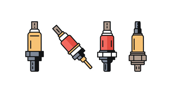 Automotive oxygen sensor Line creative abstract simple shapes
