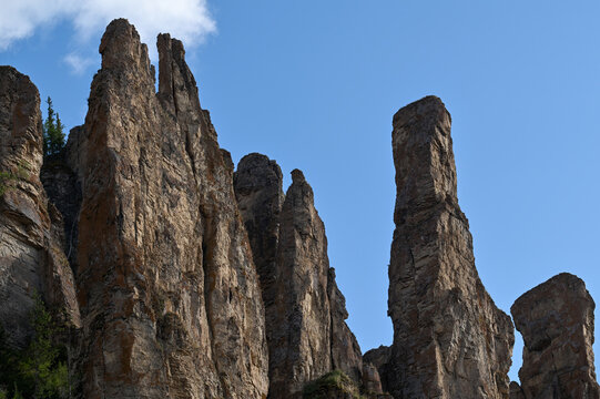 The Lena Pillars are a natural rock formation along the banks of the Lena River in far eastern Siberia, Sakha Republic, Russia