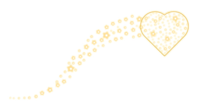 Heart shape with sparkles and glitters tail