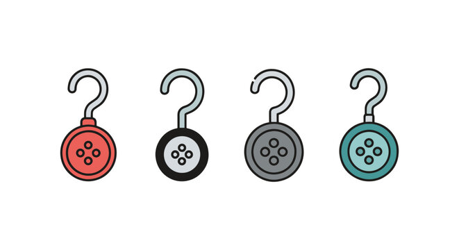 Button Hooks Line art vector modern abstract design