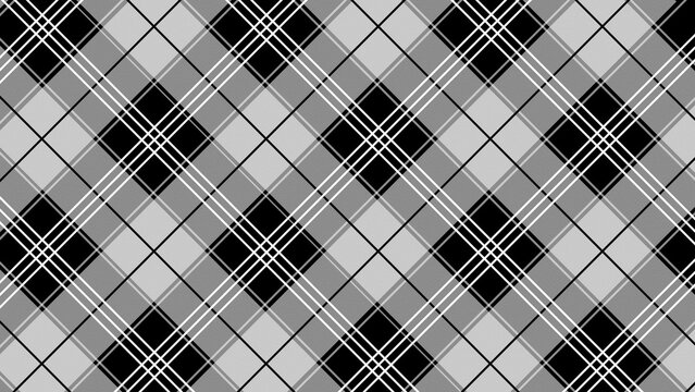 Classic black, gray and white buffalo check seamless pattern with crisp grid lines.