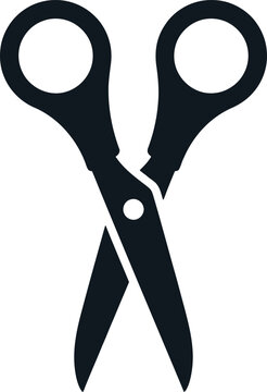 A pair of black scissors with a white background cut objects precisely always