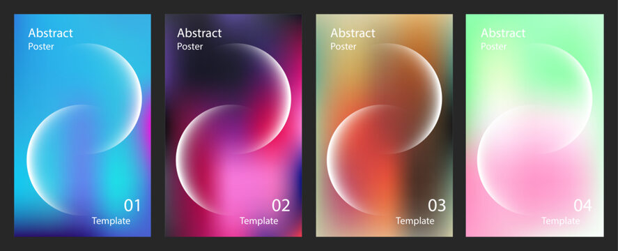 Modern abstract poster vector illustration colorful gradient designs for wall art and graphic projects