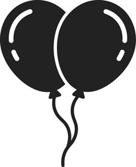 Black balloons tied together with strings, vector graphic illustration © SKY DRIVE
