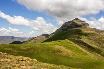 The High peak of Ribbok kop, one of the highest mountain peaks in the Free State Drakensberg Mountains of South Africa.