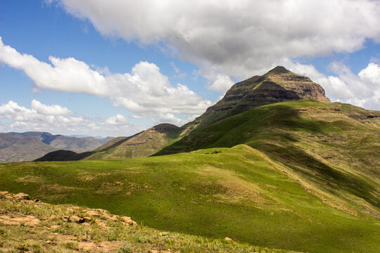 The High peak of Ribbok kop, one of the highest mountain peaks in the Free State Drakensberg Mountains of South Africa.