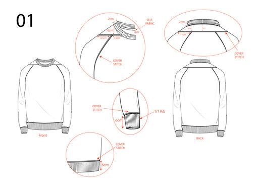 Men&rsquo;s Apparel Tech Pack Sheets &ndash; Hoodie, Polo & Jacket Technical Drawings with Measurements and Construction Details