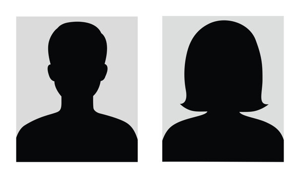Man and woman Default avatar profile icon. Gray Avatar Icons Representing Male And Female Profiles.