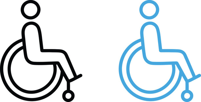 Accessibility icons depicting individuals in wheelchairs for inclusive design and universal access