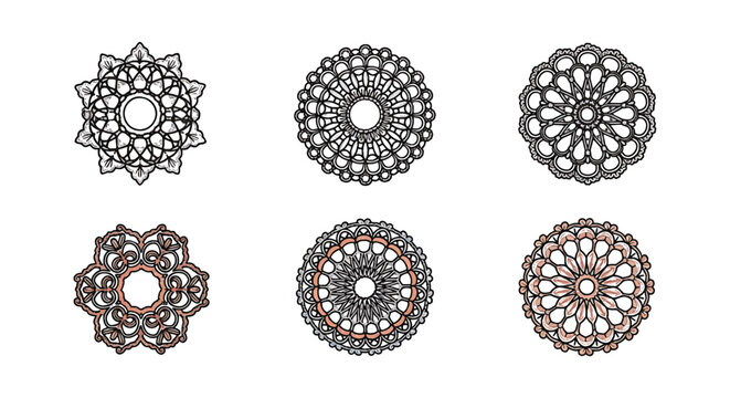Crochet Doily Line art vector modern abstract clean illustration