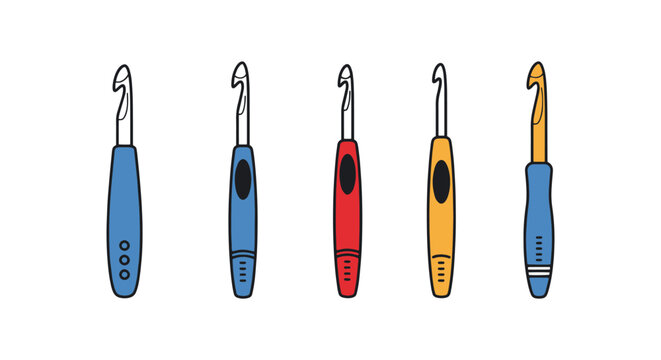 Crochet Hook Line art vector simple abstract creative illustration