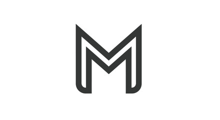 A striking black and white graphic features a stylized modern letter m design © MDGOLAM