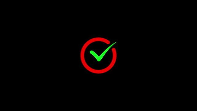 smooth green check mark animation that symbolizes approval, success, or task completion. Perfect for use in mobile apps, websites, tutorials, infographics, and business presentation